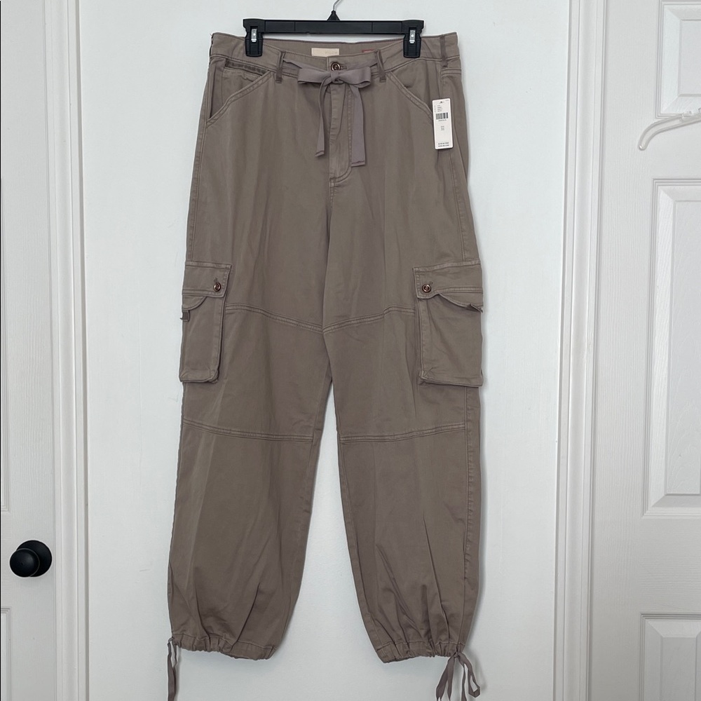 Anthropologie Pilcro Parachute Cargo Pants Neutral Beige size 31 NWT - Picture 2 of 16